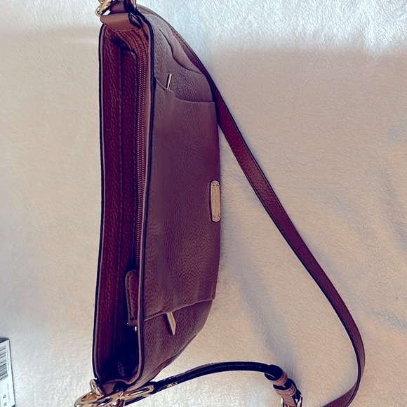 Rose color Michael Kors crossbody purse with gold accents - Picture 5 of 5